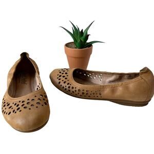 Josef Seibel Pippa Ballet Flat Womens Shoes Size EU 36 US 5.5 Tan Die Cut 72929